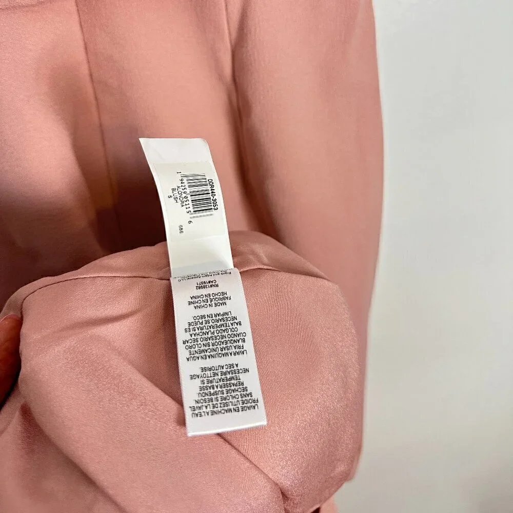 DRESS THE POPULATION Alondra Blouson Sheath Dress in Blush Size Small